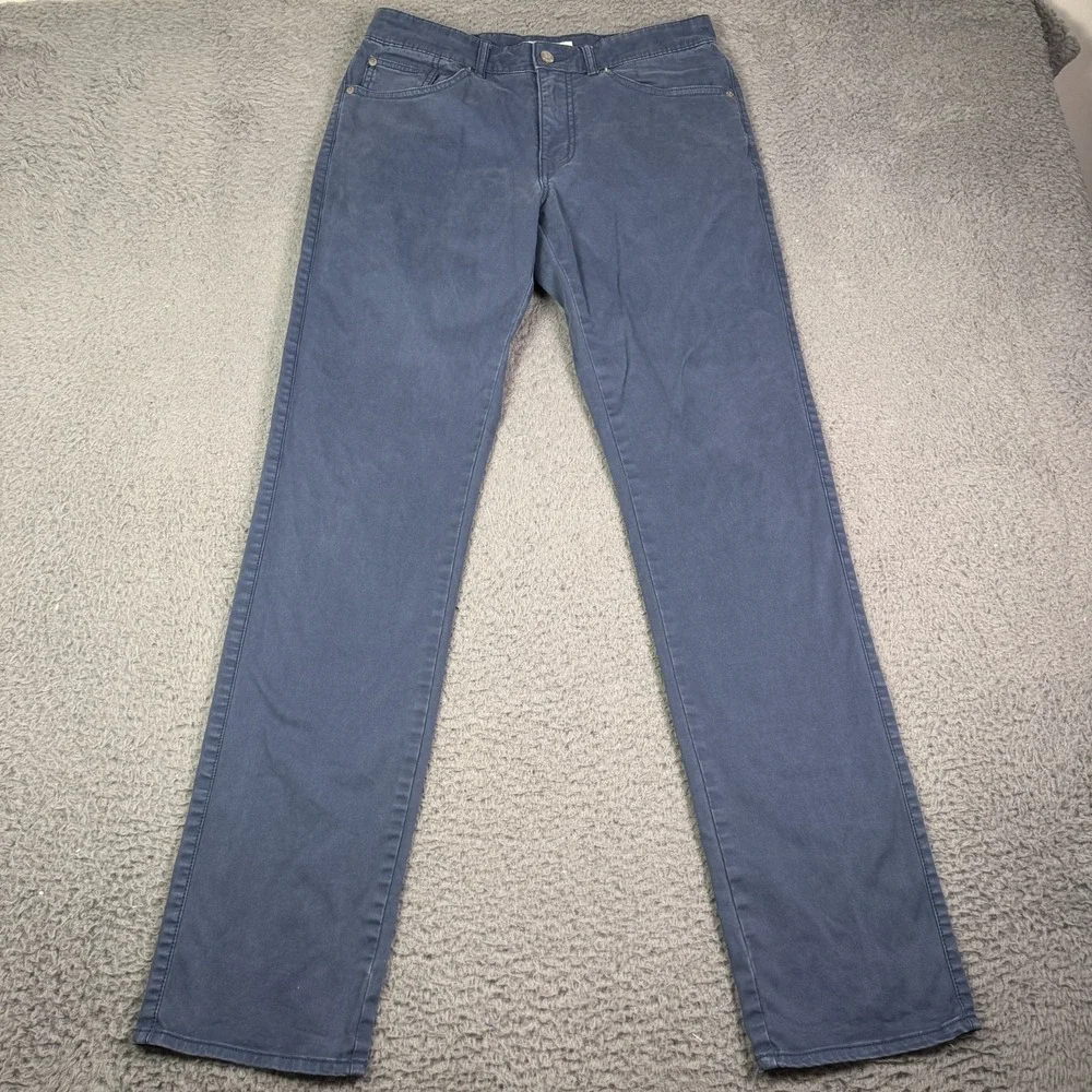 Peter Millar Crown Ultimate Sateen 5 Pocket Pants Mens 30x33 Blue Chino MF15B93
